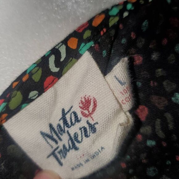 Mata Traders Multicolor Pebble Wrap 100% Cotton Dress- Size Large - Picture 10 of 11